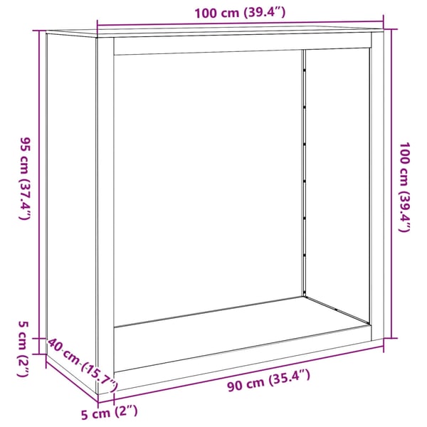 vidaXL Vedstativ hvit 100x40x100 cm stål