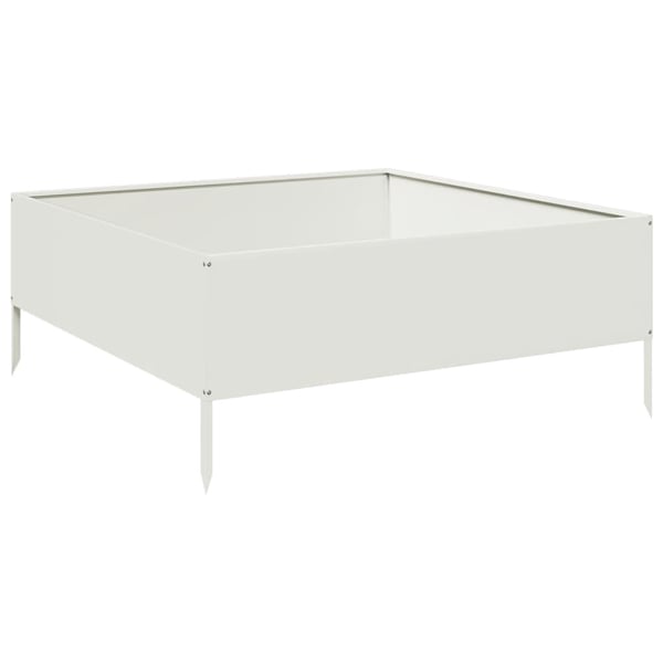 vidaXL Høybed hvit 100x100x25 cm stål
