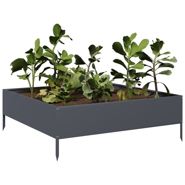 vidaXL Forhøyet hagebed antrasitt 100x100x33,5 cm stål