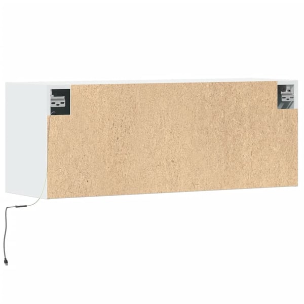 vidaXL Vegghengt TV-benk med LED hvit 100x31x35 cm