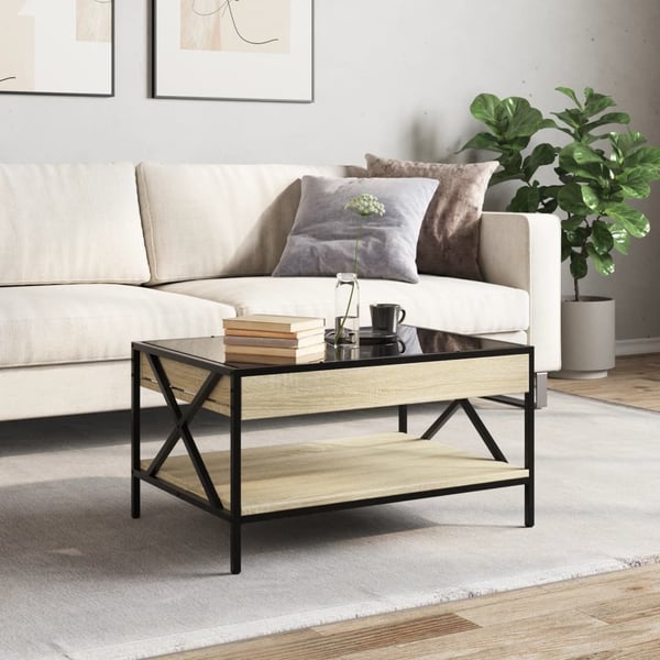 vidaXL Salongbord med Infinity LED sonoma eik 70x50x38 cm