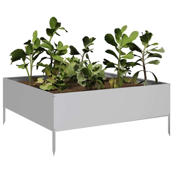 vidaXL Høybed 100x100x25 cm galvanisert stål