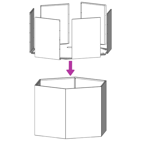 vidaXL Plantekasse antrasitt sekskantet 69x60x45 cm stål