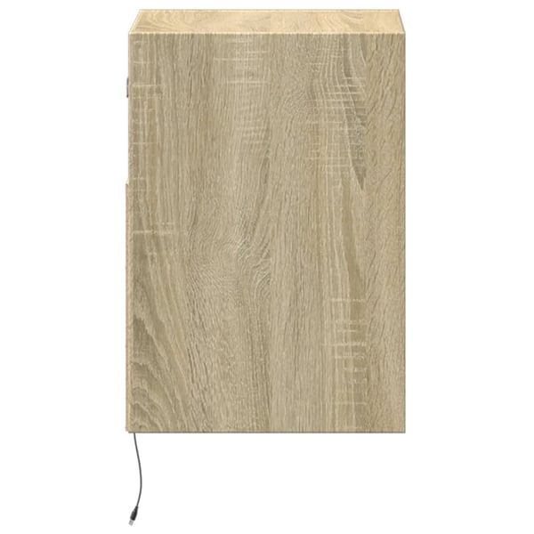 vidaXL Vegghengte TV-benker med LED 2 stk sonoma eik 41x31x45 cm