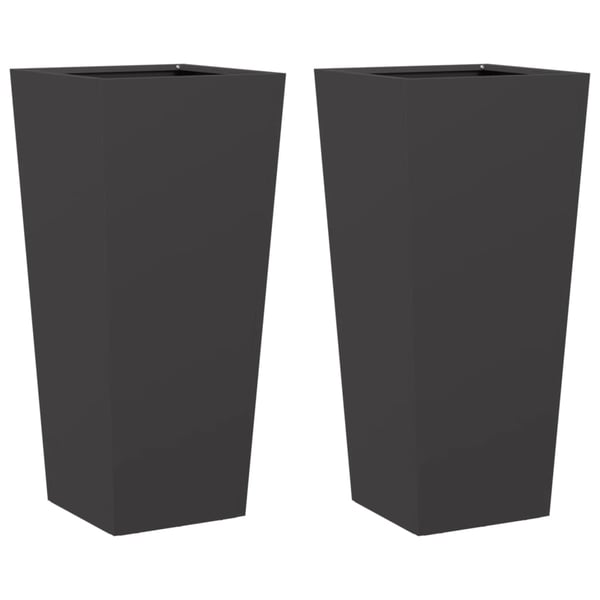 vidaXL plantekrukker 2 stk. 35x35x75 cm stål sort