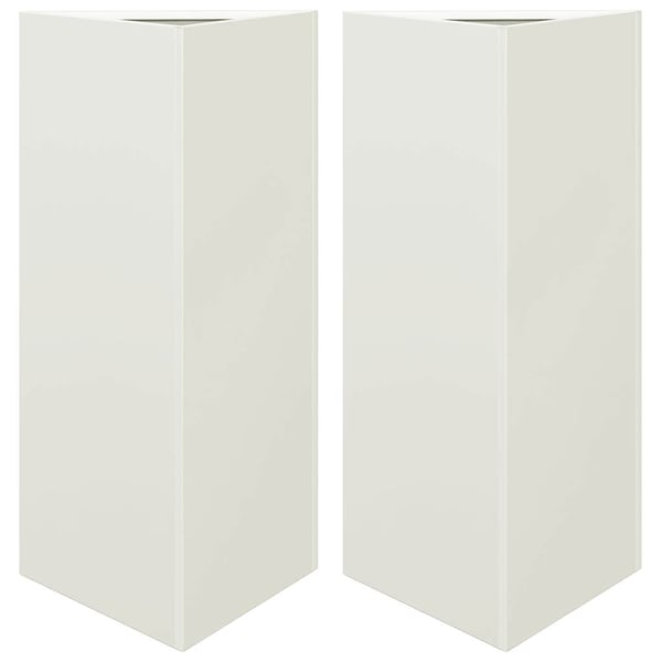 vidaXL Plantekasser 2 stk hvit trekantet 40x34,5x70 cm stål