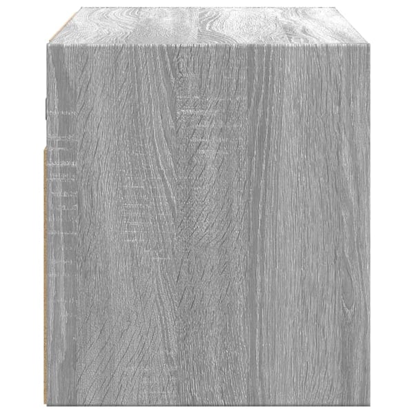 vidaXL TV-seinäkaappi LED-valoilla harmaa Sonoma 80x31x35 cm