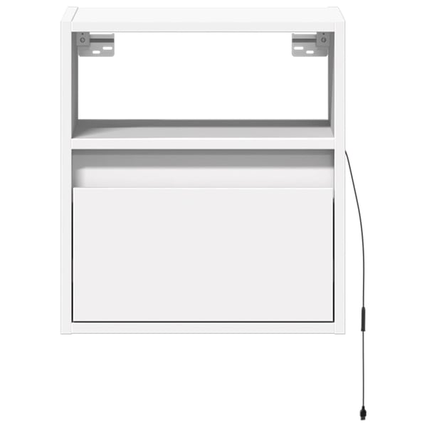 vidaXL Vegghengte TV-benker med LED 2 stk hvit 41x31x45 cm