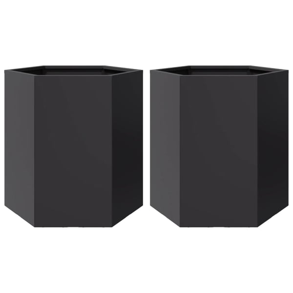 vidaXL Havekrukker 2 stk. 46x40x45 cm sekskantet stål sort