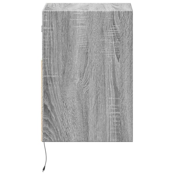 vidaXL Vegghengte TV-benker med LED 2 stk grå sonoma 41x31x45 cm