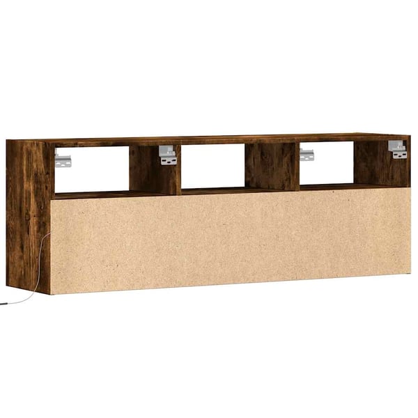 vidaXL TV-seinäkaappi LED-valoilla savutammi 130x31x45 cm