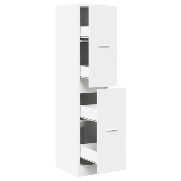 vidaXL Apotekskap hvit 30x41x144,5 cm konstruert tre