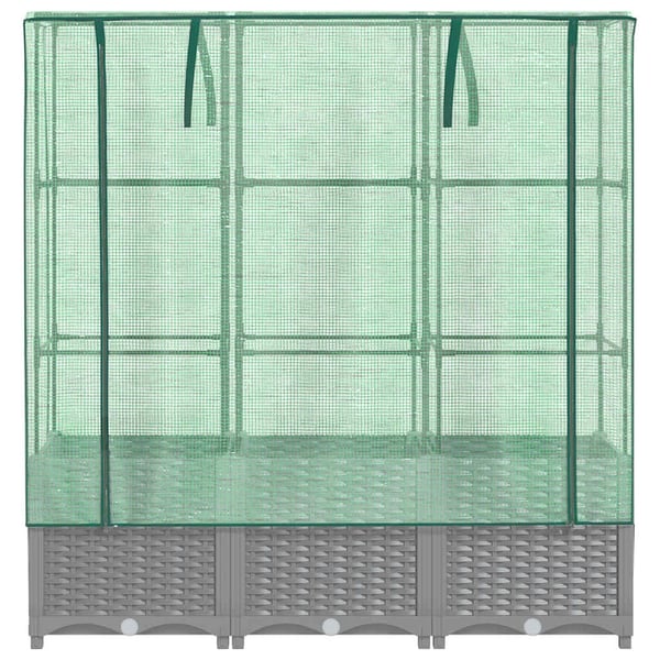 vidaXL Høyseng med drivhustrekk rottingutseende 120x40x138 cm