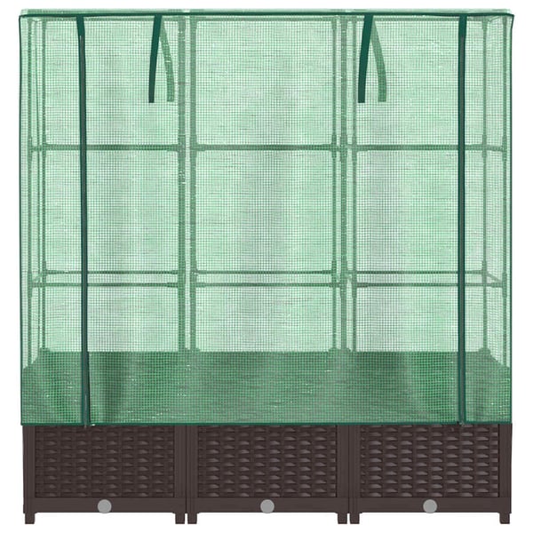 vidaXL Høyseng med drivhustrekk rottingutseende 120x40x138 cm
