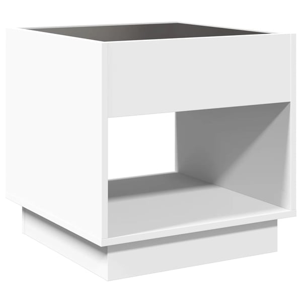 vidaXL sengebord med Infinity LED-lys 50x50x50 cm hvid
