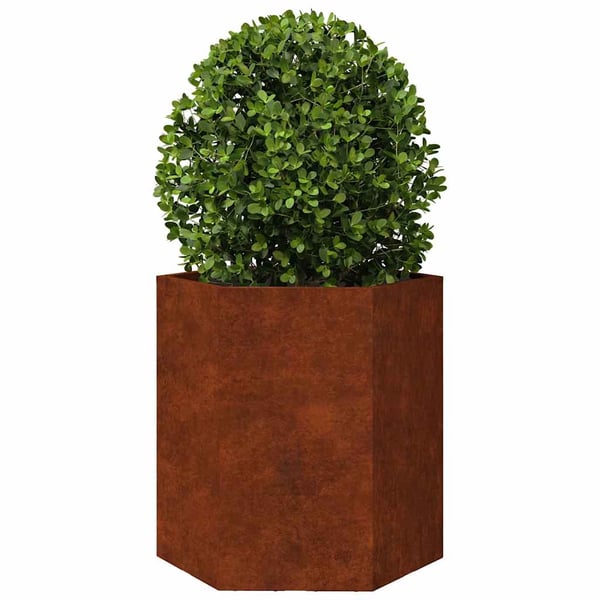 vidaXL Plantekasser 2 stk sekskantet 46x40x45 cm Forvitringsstål
