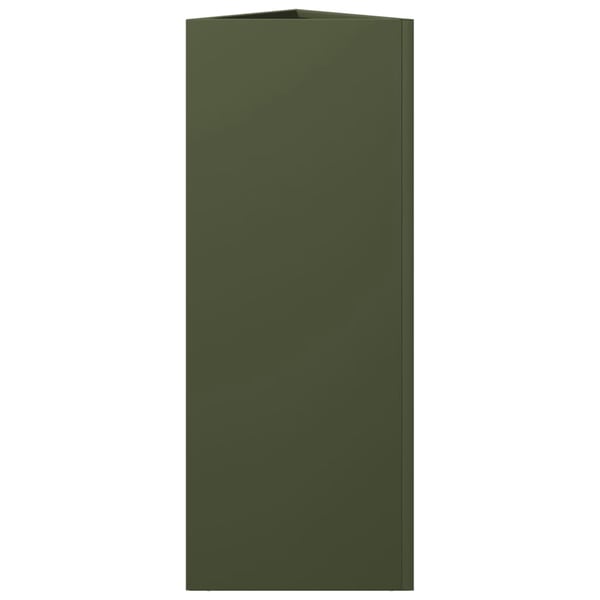 vidaXL Puutarhakukkalaatikko vihreä kolmio 30x26x75 cm teräs