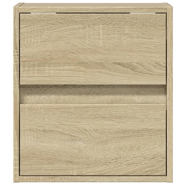vidaXL Vegghengt TV-benk med LED sonoma eik 41x31x45 cm