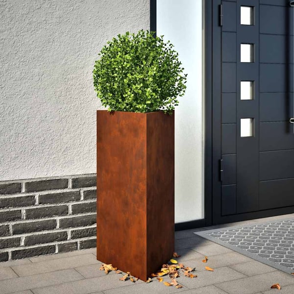 vidaXL Plantekasser 2 stk trekantet 40x40x75 cm oksidert stål