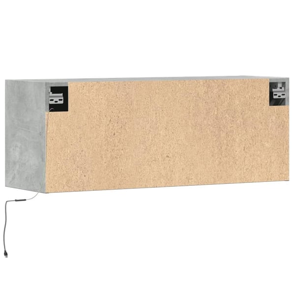 vidaXL TV-seinäkaappi LED-valoilla betoninharmaa 100x31x35 cm