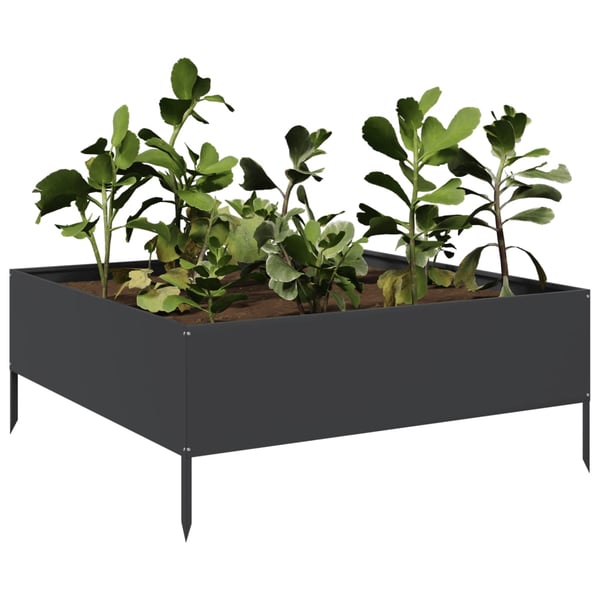 vidaXL Høybed svart 100x100x25 cm stål