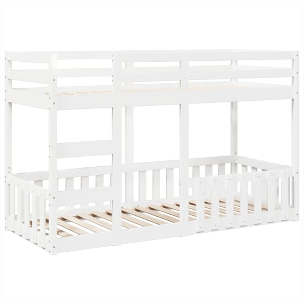 vidaXL køjeseng 90x190 cm massivt fyrretræ hvid