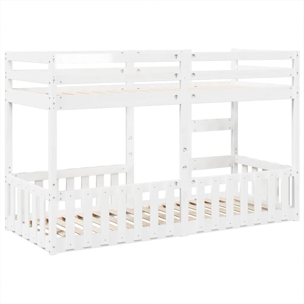 vidaXL køjeseng 90x190 cm massivt fyrretræ hvid