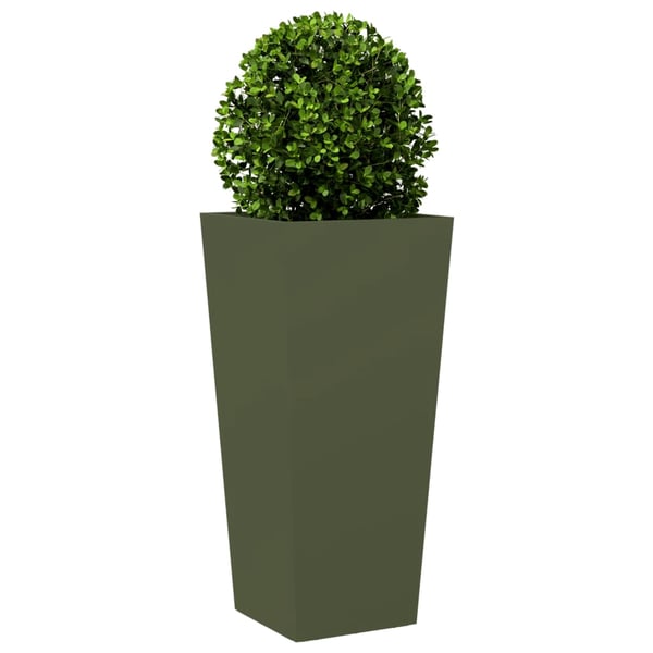 vidaXL Plantekasser 2 stk olivengrønn 35x35x75 cm stål