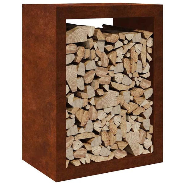 vidaXL Vedstativ 60x40x80 cm oksidert stål