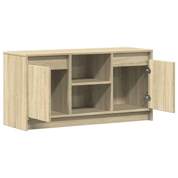 vidaXL TV-benk med LED sonoma eik 100x34x50 cm konstruert tre