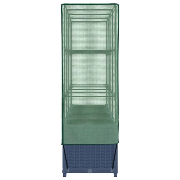 vidaXL højbed med drivhusovertræk rattan-look 160x40x138 cm