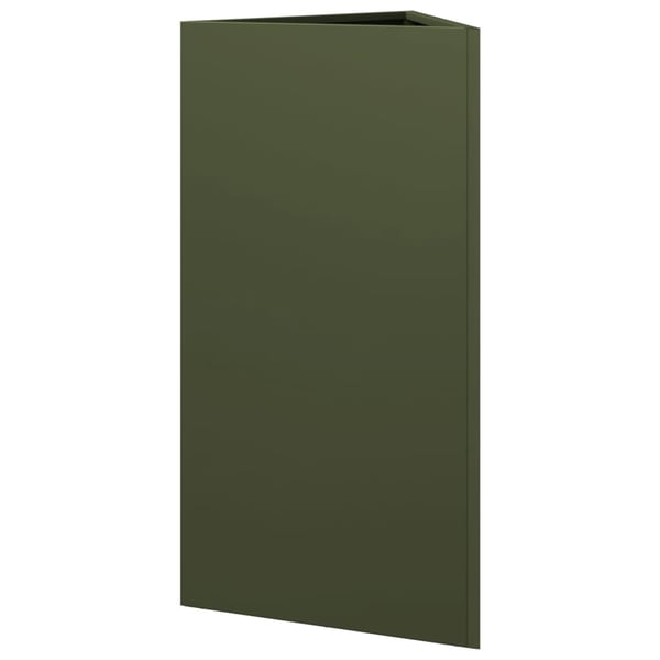 vidaXL Puutarhakukkalaatikot 2 oliivinvihr. kolmio 40x34,5x70 cm teräs