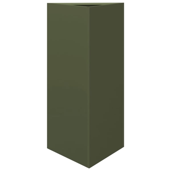 vidaXL Puutarhakukkalaatikot 2 oliivinvihr. kolmio 40x34,5x70 cm teräs