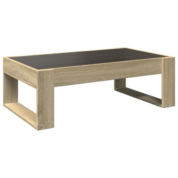 vidaXL Salongbord med Infinity LED sonoma eik 90x53x30 cm
