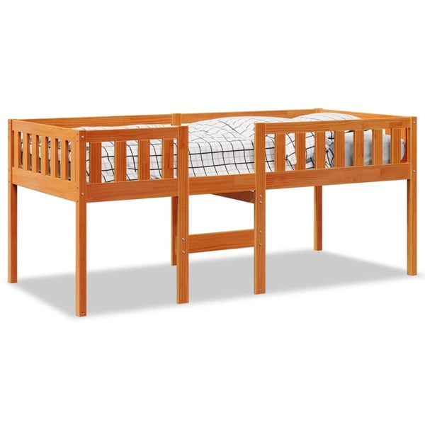 vidaXL Seng uten madrass voksbrun 90x190 cm heltre furu