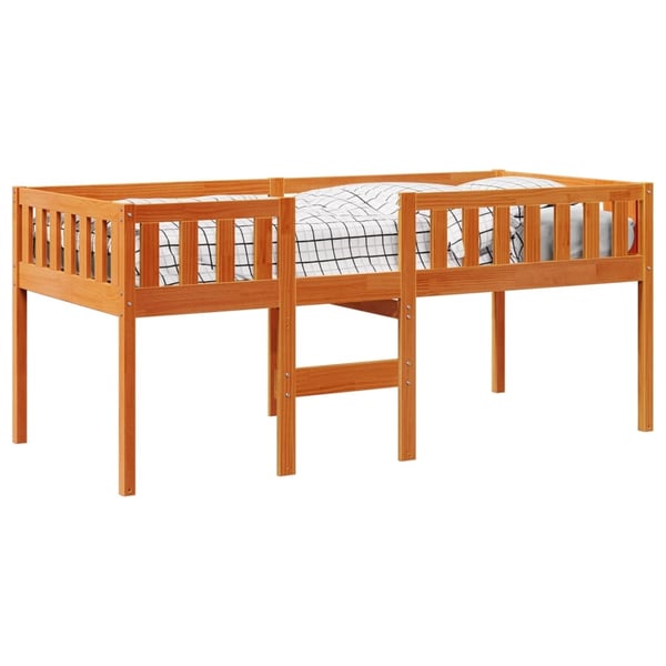 vidaXL Seng uten madrass voksbrun 90x190 cm heltre furu