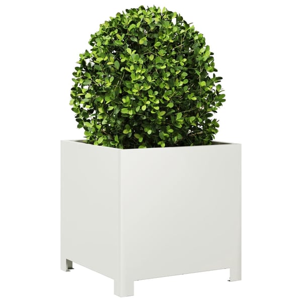 vidaXL Plantekasser hvit 40x40x40 cm stål
