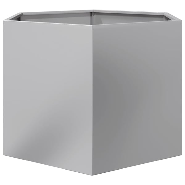vidaXL Plantekasse svart sekskantet 69x60x45 cm galvanisert stål
