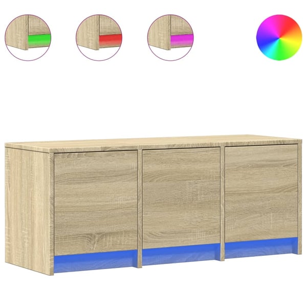 vidaXL TV-benk med LED sonoma eik 97x34x40 cm konstruert tre