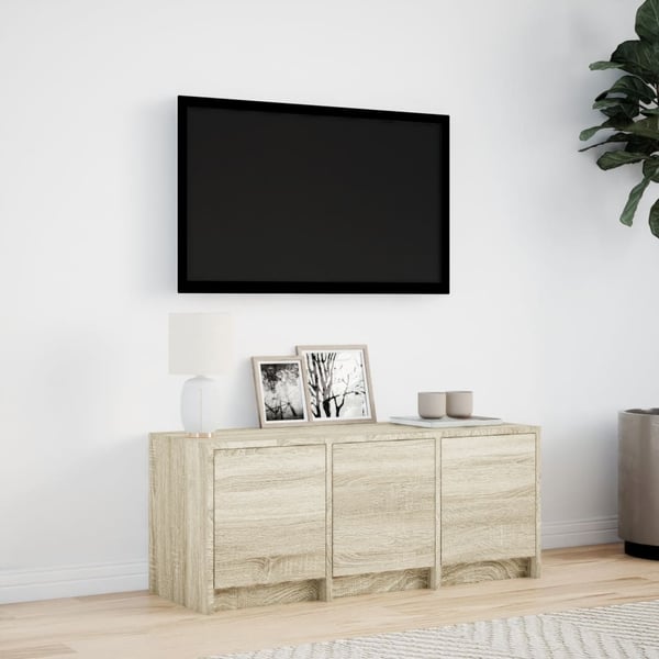 vidaXL TV-benk med LED sonoma eik 97x34x40 cm konstruert tre