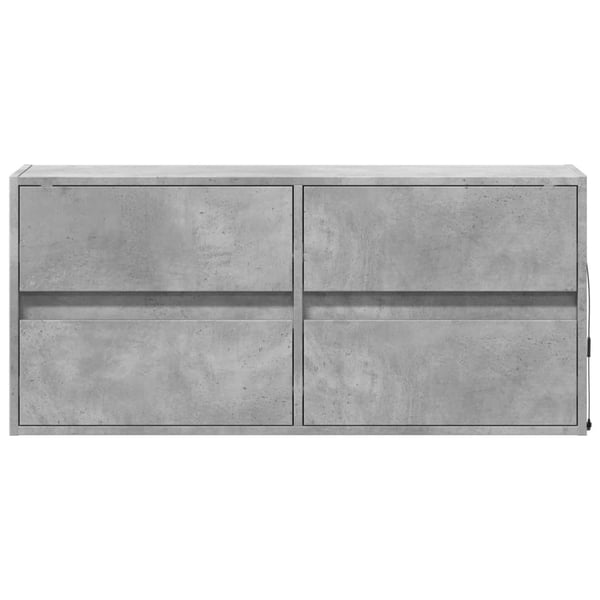 vidaXL TV-seinäkaappi LED-valoilla betoninharmaa 100x31x45 cm