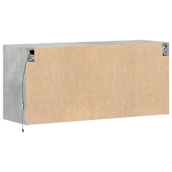 vidaXL TV-seinäkaappi LED-valoilla betoninharmaa 100x31x45 cm
