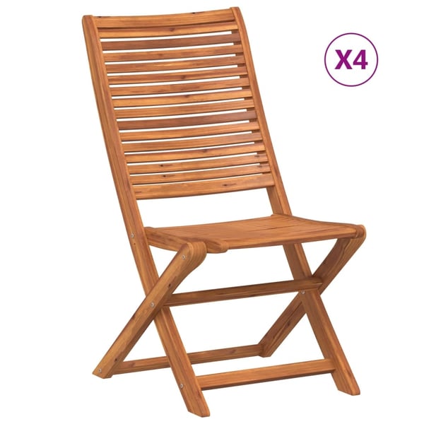 vidaXL foldbare havestole 4 stk. massivt akacietræ