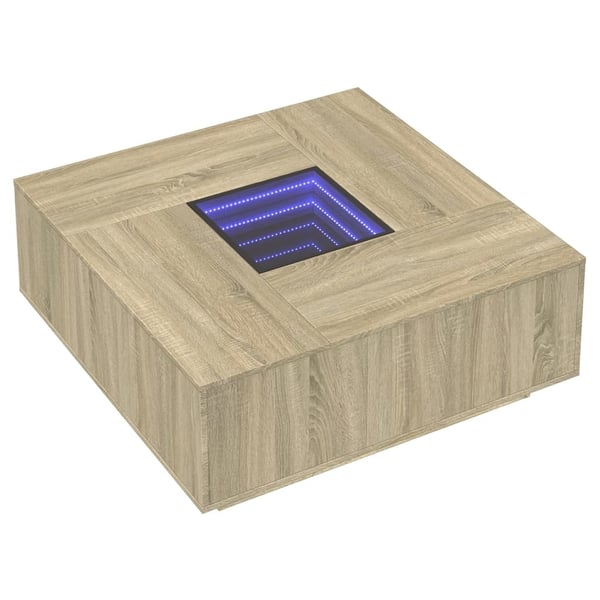 vidaXL Salongbord med Infinity LED sonoma eik 100x100x40 cm