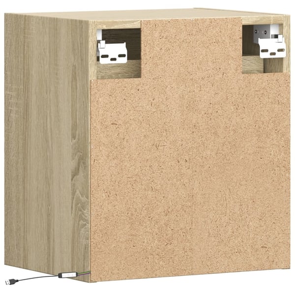 vidaXL Vegghengte TV-benker med LED 2 stk sonoma eik 41x31x45 cm