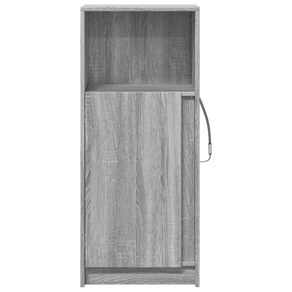 vidaXL Skjenk med LED grå sonoma 42,5x34x100 cm konstruert tre