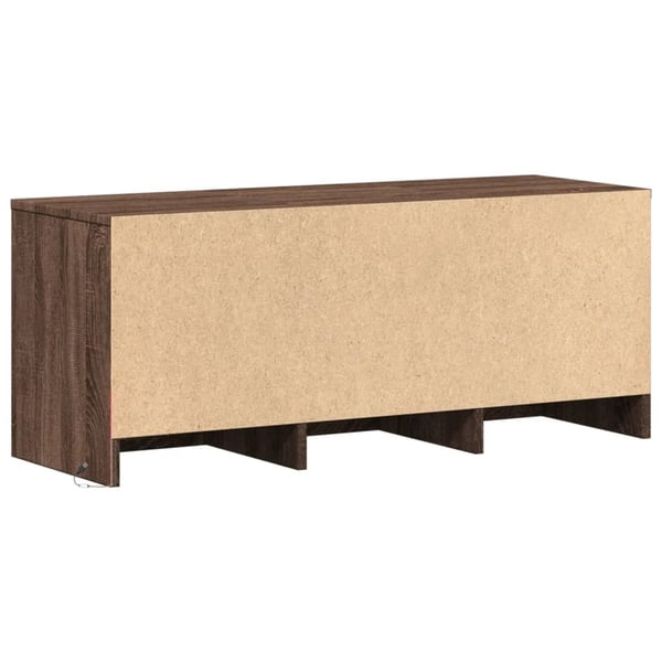 vidaXL TV-benk med LED brun eik 97x34x40 cm konstruert tre