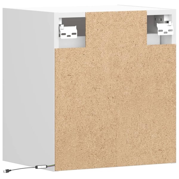 vidaXL Vegghengte TV-benker med LED 2 stk hvit 41x31x45 cm