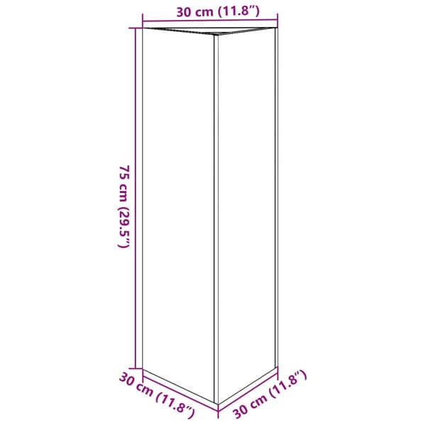 vidaXL Odlingslåda vit triangulär 30x26x75 cm stål