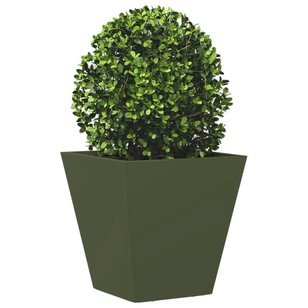 vidaXL Plantekasser 2 stk olivengrønn 30x30x30 cm stål